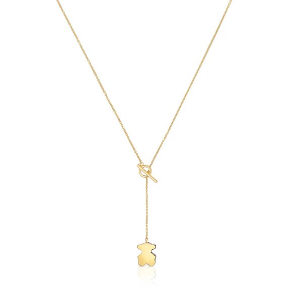 Tous Short Gold Bear Necklace with Onyx 1950 - Picture 1 of 4